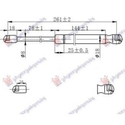 AMORTIZER HAUBE (261L-470N) BMW SERIES 7 (F01/02) (2008-2012) (OEM: 51237183741)